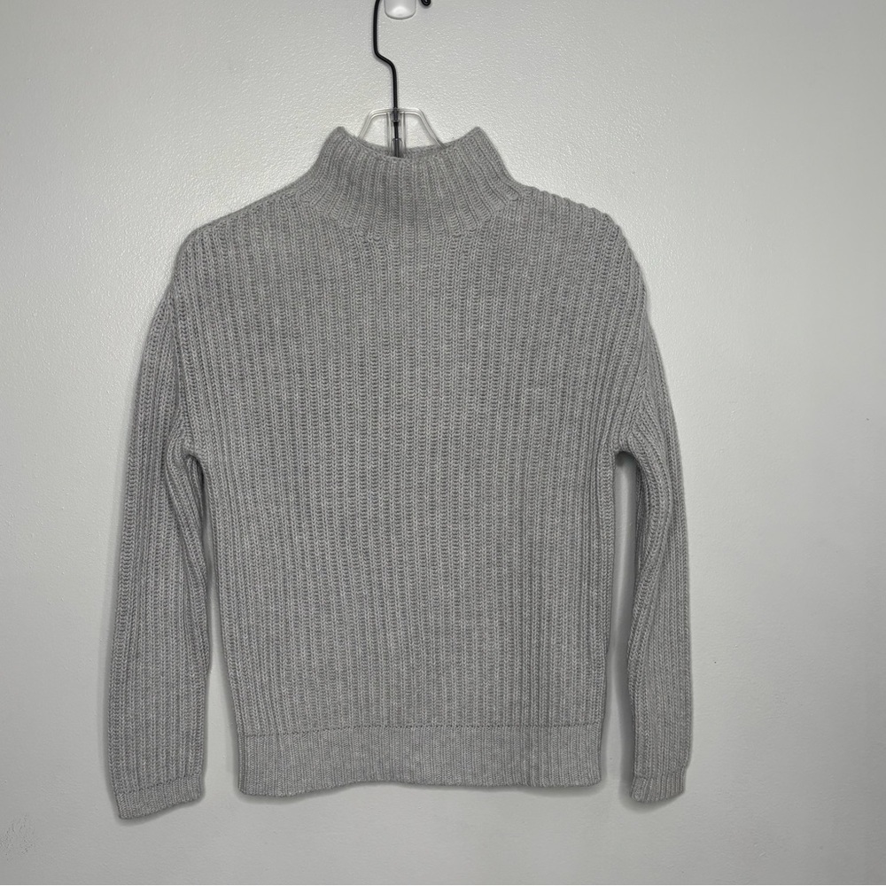 GAP Ribbed Mock Neck Sweater XS Gray 100% Cotton Classic - Picture 4 of 8